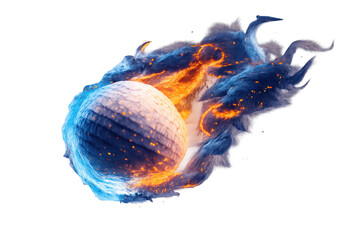 Meteoroid entering atmosphere with fiery trail, energy and cosmic explosion, bright glow, transparent background