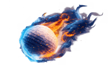 Meteoroid entering atmosphere with fiery trail, energy and cosmic explosion, bright glow, transparent background