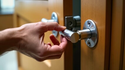 Light effect door lock landscape art scene illustration