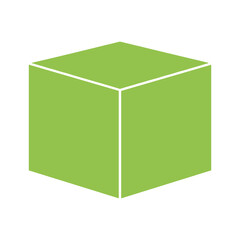 Green Cube Vector Illustration