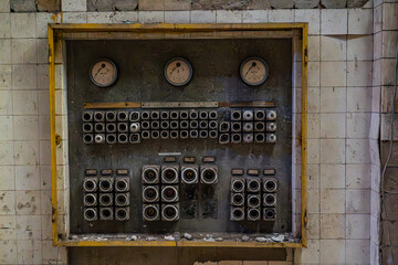 Abandoned industrial electrical control panel