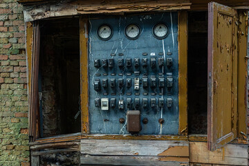 Abandoned electrical control panel interior