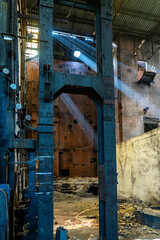 Derelict industrial furnace structure