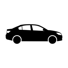 Fototapeta premium Side profile of an elegant four-door passenger car illustration