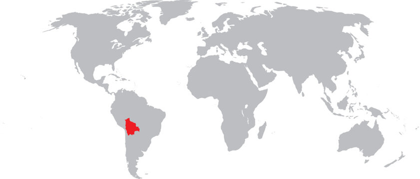  Bolivia Highlighted on World Map Vector Design.