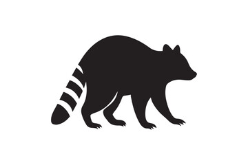 Obraz premium Raccoon Silhouette Icon Isolated on White