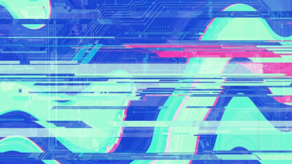 digital glitch art with vibrant colors and abstract patterns.