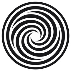 Obraz premium Abstract black and white spiral illustration isolated concept design.