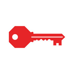 Red Key Icon Vector Illustration