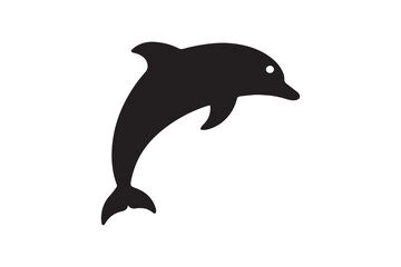 Obraz premium Dolphin vector illustration swimming in the ocean with cartoon style and marine elements