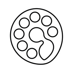 Paint palette artist tool icon illustration