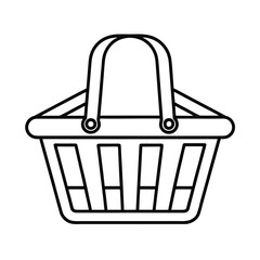 Shopping basket retail line art icon illustration