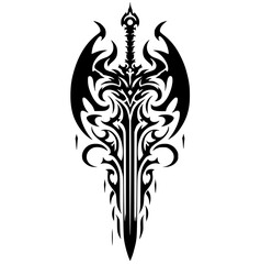 Demon sword silhouette vector design