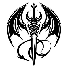 Demon sword silhouette vector design