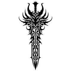 Demon sword silhouette vector design