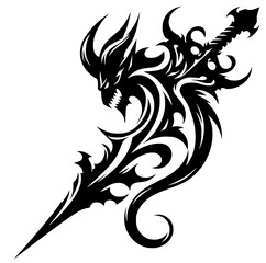 Demon sword silhouette vector design