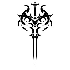 Demon sword silhouette vector design