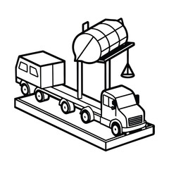Tanker truck at weighbridge industrial logistics illustration
