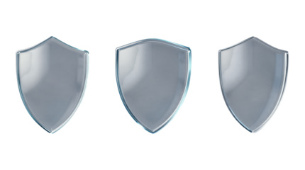Three Glass Shields In A Row