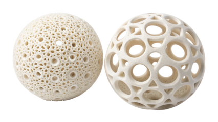 Two white speckled eggs isolated on transparent background