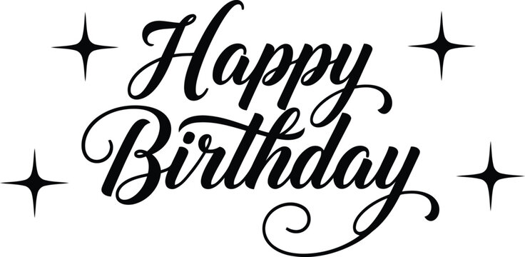 Happy birthday greeting card with stars - Powered by Adobe