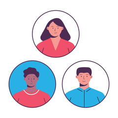 Male and Female Avatar Icons Flat User Profile Illustration