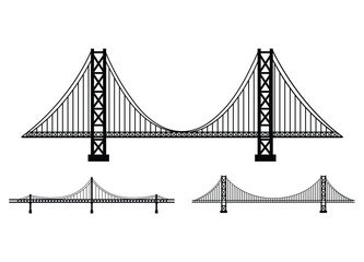 Obraz premium Illustration of a Suspension Bridge with multiple angles