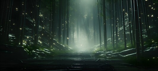 realistic photo of a glossy bamboo forest,generative AI