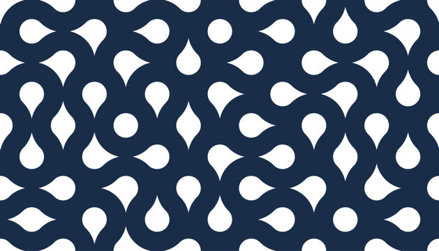 Abstract geometric seamless pattern, vector repeat background with cirle round shapes rhythm, simple tiling art template for wallpaper.