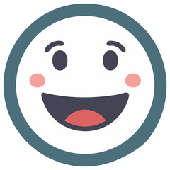 Fototapeta premium Joyful cartoon face with wide smile and rosy cheeks expressing happiness and glee