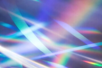 Holographic light rays create an iridescent color spectrum