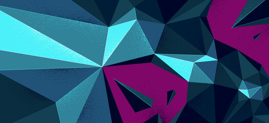 Vector abstract background with dynamic low poly shapes in motion, destruction anxiety wallpaper, polygonal futuristic chaos.