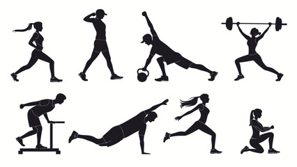 Fitness enthusiasts engaging in various exercises and workouts