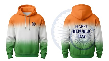 Republic day themed hoodie with india s flag colors and message