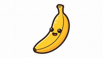 Smiling Yellow Banana Character Illustration Design.