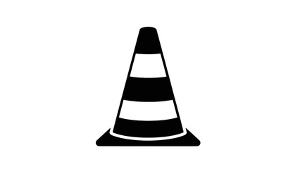 Black and white traffic cone