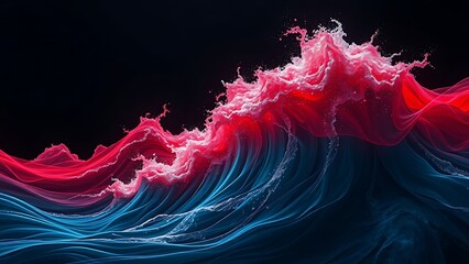 Abstract red and blue waves colliding in darkness, representing illness and discomfort.