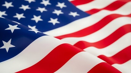 Obraz premium American flag close up with stars and stripes
