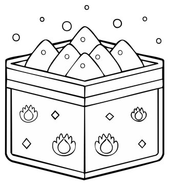 Coloring Page of Tika in a Box for Festivals