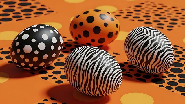 Easter eggs with animal inspired patterns - Powered by Adobe