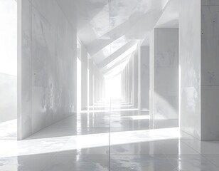 Illuminated Architectural Interior - A Study in Light and Shadow.