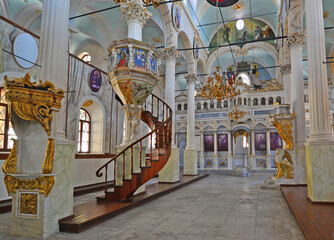 A view from the Historical Taksiyarhis Church in Ayvalik, Balikesir, Turkey