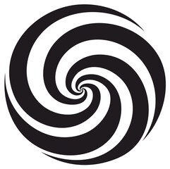 Fototapeta premium Black and white spiral design, hypnotic abstract swirl
