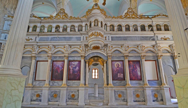 A view from the Historical Taksiyarhis Church in Ayvalik, Balikesir, Turkey