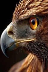 Close-Up of Eagle Eye Showing Power Focus and Freedom
