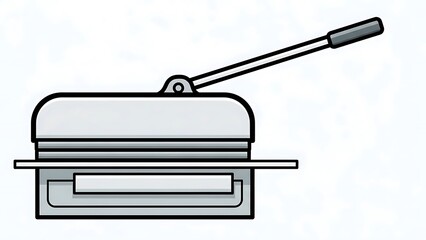 Fototapeta premium Simple Line Drawing of Office Stapler.