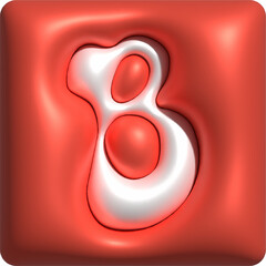 3D Colorful Glossy Alphabet Letter B Icon