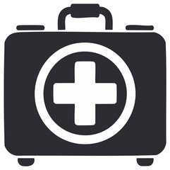 Obraz premium First Aid Kit Icon with Medical Cross Symbol