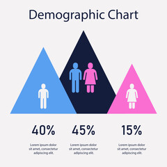 Demographic Triangle Chart Showing Population Breakdown