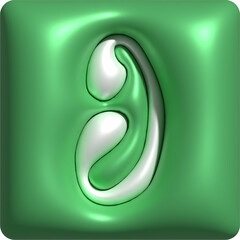 3D Colorful Glossy Alphabet Letter J Icon